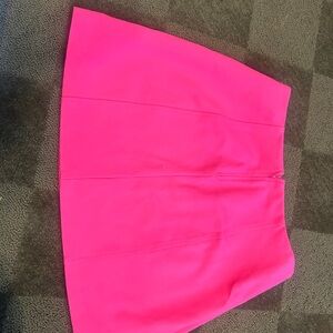 Cotton-Blend Hot Pink A-Line Mini Skirt